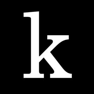 Kanopy Logo which is a white K on a black background