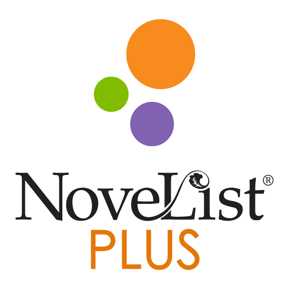 Novelist Plus Logo with 3 colorful dots